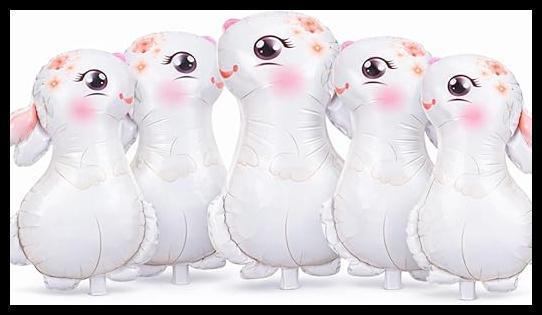 Kit Balão Coelho Páscoa 55cm com 5 Unidades Decoração Festa Infantil Balão Foil Metalizado Grande Enfeite Coelho Kit Decorativo Completo