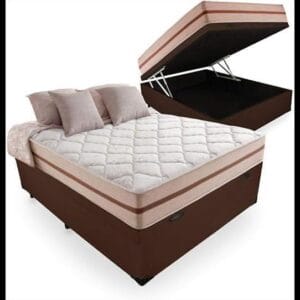 Cama Box Com Baú Casal + Colchão De Molas Ensacadas - Anjos - Classic 22x188x138cm