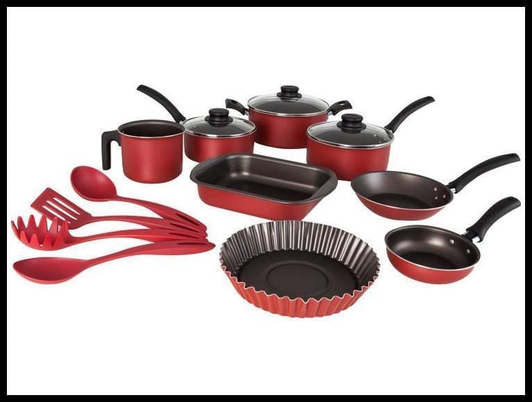 Jogo De Panela Turim Utensílios e Frigideira 12pçs Vermelho - Tramontina