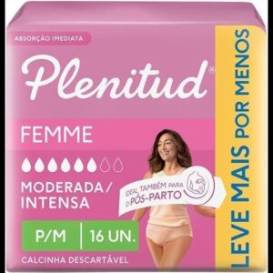 Roupa Íntima Plenitud Femme para Incontinência P/M-16 un
