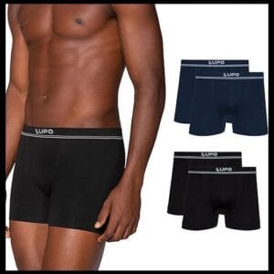 Kit 4 Cuecas Boxer Lupo Microfibra Poliamida Sem Costura Adulto Masculino