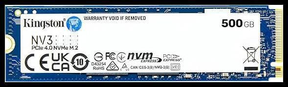SSD Kingston NV3 500GB M.2 2280 NVMe Gen4, Rápido e Compacto para Upgrade de PC ou Notebook – SNV3S/500G
