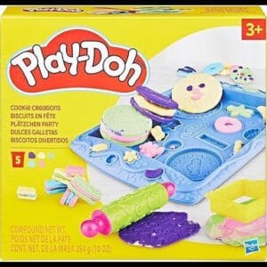 Play-Doh Conjunto de massinha Biscoitos Divertidos kit de massinha com acessórios e 5 cores de massa Play-Doh, presente para crianças acima de 3 anos