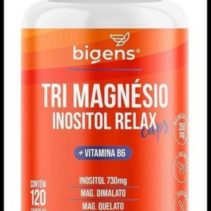 Tri Magnésio (dimalato, quelato e taurato) Inositol Relax CAPS, Vitamina B6, 120 Cápsulas, Biogens