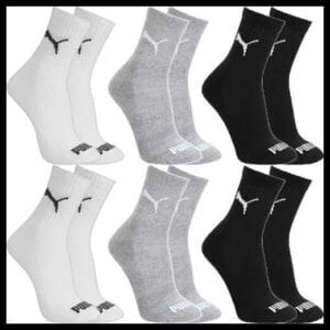 Kit 6 Pares Meias Puma Cano Médio Alto Atoalhada Original