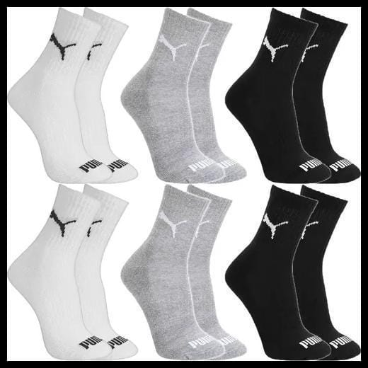 Kit 6 Pares Meias Puma Cano Médio Alto Atoalhada Original