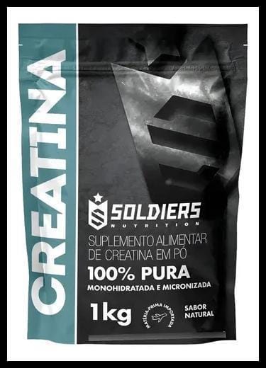 Creatina Monohidratada 1Kg Soldiers Nutrition 100% Pura Importada Alta Performance Músculo Treino