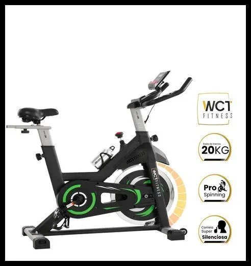 Bicicleta Ergométrica Spinning 20kg Wct Fitness Cor Preto/Verde