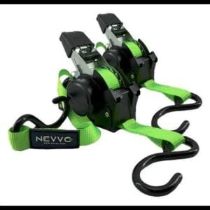 Kit 2 Cinta P/ Carga Catraca Automatica Retrátil 680kg Nevvo Verde