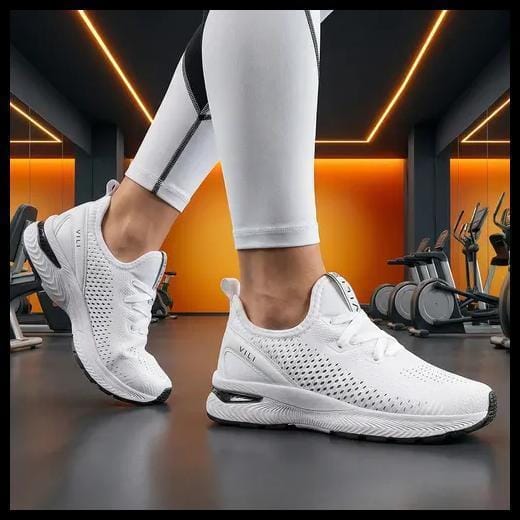 Tênis Branco Feminino Vili Para Caminhada Academia Treino