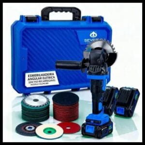Esmerilhadeira Elétrica Angular Several Importados S Siqueira Lixadeira Potente Corte Fácil Sem Fio 48v 2 Baterias
