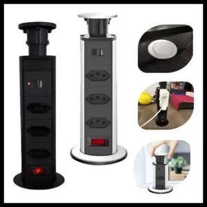 Torre Tomada Organizadora Retrátil Embutir Multiplug E Usb