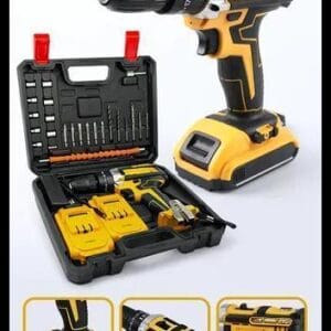 Furadeira Parafusadeira 48v Com 2 Baterias Recarregáveis Maleta Mandril 10mm Torque 32n.m 0-400/0-1400 Rpm Velocidade Variável Reversível Kit Brocas Bits Soquetes Carregador Bivolt Mackie Ferramentas