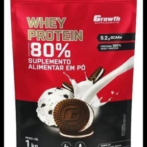 Whey Protein Concentrado 1kg Growth Supplements - Cookies and Cream