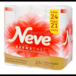 Papel Higiênico Toque De Seda Folha Dupla 24 Unidades Neve