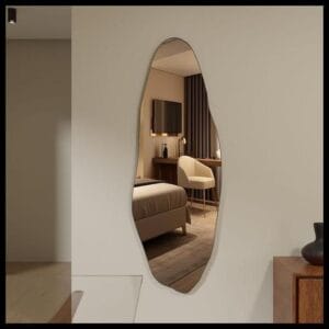 Espelho Orgânico Pinterest 110x50cm Grande Modelo Flame Retrô Decorativo Sala Quarto Banheiro Adnet - Cubas e Gabinetes