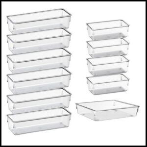 Kit 11 Organizadores Acrilico Multiuso Modular Gavetas Retangular GRANDE