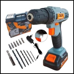 Parafusadeira Furadeira Sem Fio 12V Com Maleta Bateria Brocas e 13 Acessórios FP12X NKF