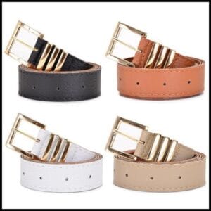 Kit 4 Cinto Feminino Plus Size 1,40 cm Fivela Dourada Metal Moda Feminina Minimalista Cintos Lindo