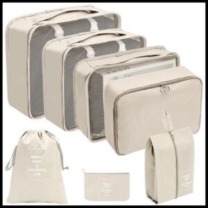 Kit 7 Pecas Bolsa Organizadoras Para Mala Roupas Bagagem Viagem