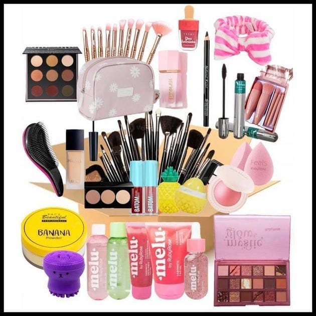 Kit Completo Maquiagem Melhores Marcas Com Gloss e Base