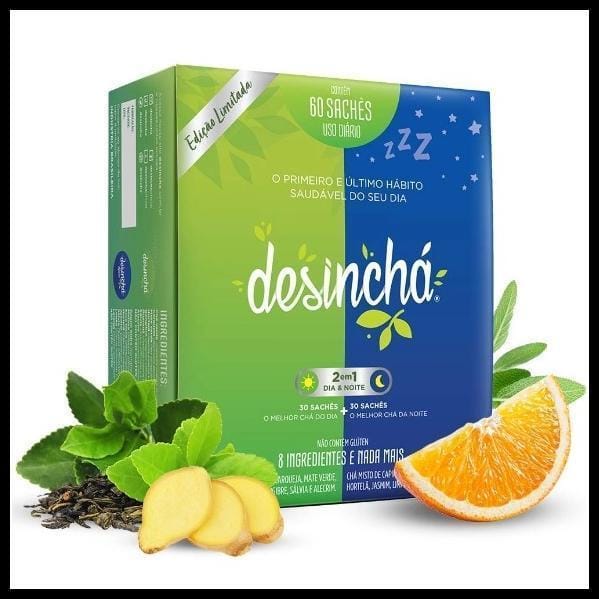 Desinchá Misto Dia E Noite 30 Dias 60 Sachês 100% Original
