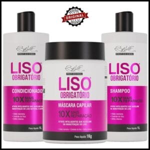 Kit Profissional 3 Itens Capilar Liso Obrigatório 1L | Kit Profissional Para Cabelos Lisos
