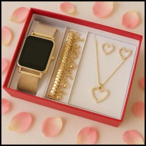 Kit Feminino com Relógio LED + Pulseira e Brinco – Estilo, Elegância e Presente Perfeito