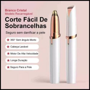 KIT Depiladora Caneta Aparadora De Sobrancelha Rosto Portátil Elétrico Recarregável