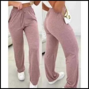 Calça Pantalona tecido Lanzinha Cintura Alta com bolso super quentinho pra inverno envio rapido