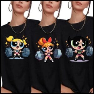 Camiseta Feminina Preta 100% Algodão Academia Docinho Florzinha Lindinha Look Treino Confortavél