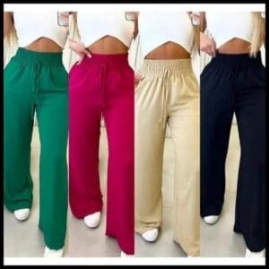 Calça Pantalona Feminina Tecido Duna com elastico na cintura calça flare folgadinha