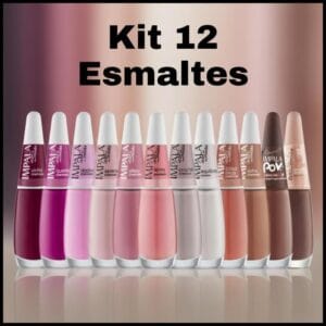 Kit 12 Esmaltes Impala Lançamento Cores Variadas Rosas Nude Manicures