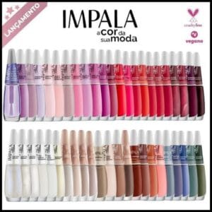 Kit 30 Esmalte Impala Cores Sortidas Sem Repetição Atacado Manicure Pedicure