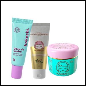 Kit Facial Kokeshi Completo 3 Passos Hidratação e Colágeno