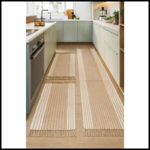 Jogo de Passadeira de Tear, Tapete de Cozinha, 3 Peças