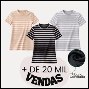 CAMISETA BLUSA LISTRADA MODA 2025 TENDENCIA VER脙O 2026 CANELADO PREMIUM