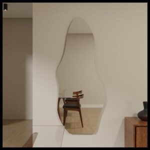 Espelho Orgânico Pinterest 110x50cm Grande Modelo Flame Retrô Decorativo Sala Quarto Banheiro Adnet - Cubas e Gabinetes