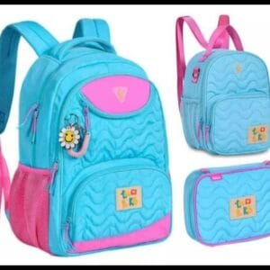 Kit Mochila Costas Luluca Lulike Lancheira Estojo 2024 Azul - Clio Styles