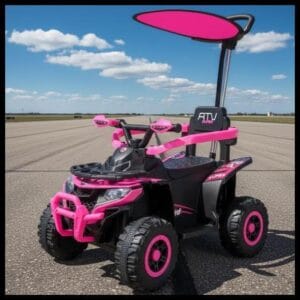 Quadriciclo Passeio Elétrico Infantil Haste Direcionável Bateria 6V - Brinq Kids