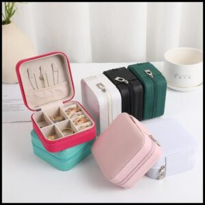 Caixa De Joias Porta Portátil Feminina Bolsa Necessaire Para Acessórios E Organizador De Relógios