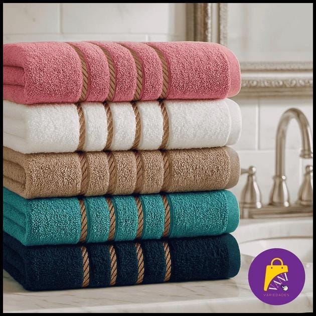Kit 6 Toalha de Banho Grande Macia Premium 100% Algodão