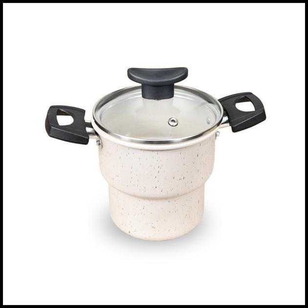 Cuscuzeiro Teflon Antiaderente Tampa de Vidro 14cm