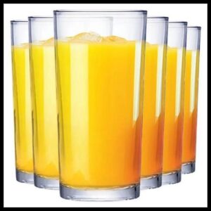 Jogo De Copos Em Vidro Kit 6 Peças Cozinha Água Suco Drink - Cedar Glass