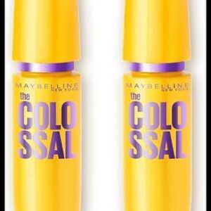 Maybelline NY The Colossal Volum' Express, Kit Máscaras de Cílios, Volume Colossal, Remoção Instantânea com Água, Fórmula com Colágeno, Cor Preto, 2 Unidades