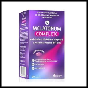 Suplemento Melatonum Complete 30 Caps Zero Açucar - Melatonina + Triptofano + Magnésio + Vitaminas Niacina B3 e B6