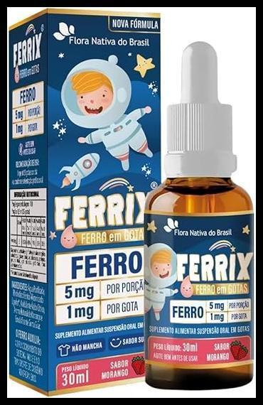 FERRIX (Ferro infantil) 30ml - Flora Nativa Sabor:Morango