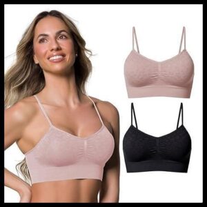SELENE Kit 2 Top Sutiã Sem Bojo Sem Costura Microfibra Poliamida Feminino Adulto