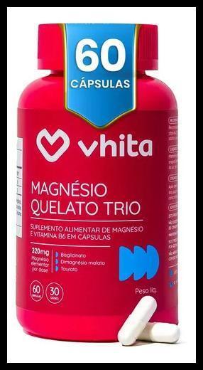 Magnésio Quelato Trio Vhita 3 Em 1 - 60 Caps
