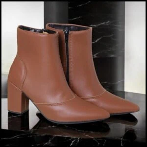 ∴ Bota Feminina Salto 8 Cm Bico Fino Cano Médio (002-0002)